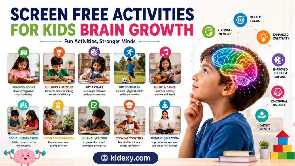 screen free activities for kids brain growth